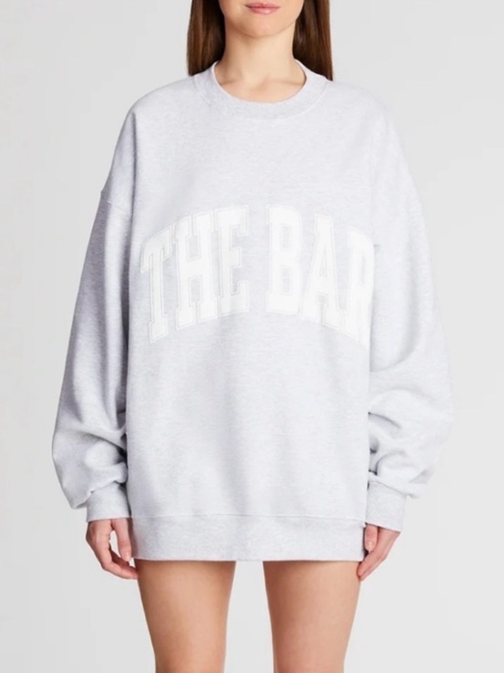 The Bar Varsity Sweatshirt Heather Grey With White Letters Size XL